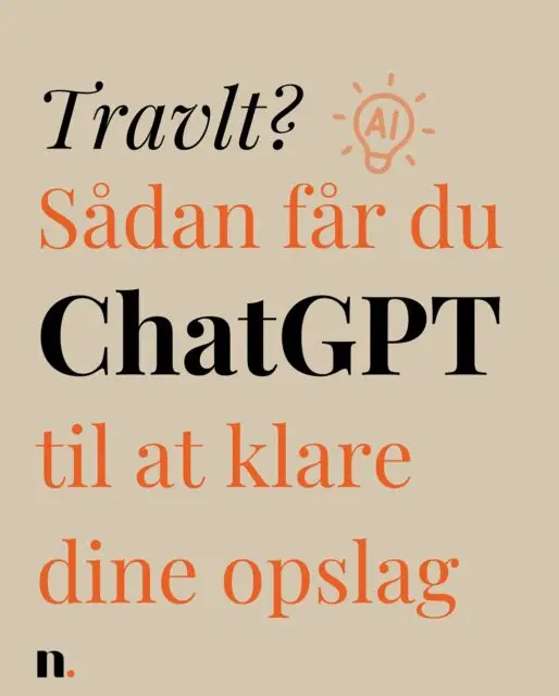 Time is money, og her får du konkrete tips til et værktøj, der virkelig kan spare dig tid 💸

Hvis du ikke er hoppet med på AI-bølgen endnu, er der gode grunde til at gøre det 🌊

Du kan nemlig spare både tid og dermed PENGE ved at bruge værktøjet!

Okay, det lover vi dig ikke, det med pengene, men vi lover, at du vil opleve hvordan ChatGPT kan gøre nogle tunge arbejdsprocesser lettere 🪶

ChatGPT kan hjælpe dig med:
🪄 Contentplaner til SoMe
🪄 Tone-of-voice analyse 
🪄 Dataanalyse
🪄 Evaluering
🪄 Brainstorming
🪄 Billedegenerering 
🪄 Læse korrektur
🪄 Oversætte tekster (meget bedre end Google Translate!)
🪄 Strukturering af data
🪄 SEO (prøv at bede den om at lave en Content Gap analyse 🤯)
🪄 Søgning (næste gang du vil Google noget, så prøv at spørg ChatGPT i stedet)
🪄 Og meget mere...

Er det her en tidlig julegave? 🎁

Vi er i gavehumør og forærer en ‘førtsehjælp-til-skriveblokade’-prompt til alle, der skriver “🙏” i kommentarsporet. 

Bonus info: Dette opslag er IKKE skrevet ved hjælp af ChatGPT (og det er sandheden!). 

Disclaimer: ChatGPT giver dig ikke 1:1 det opslag du ønsker, men den kan helt sikkert hjælpe dig med at genererer gode idéer, der hjælper dig videre i skriveprocessen.

#lokalmarkedsføring #markedsføring