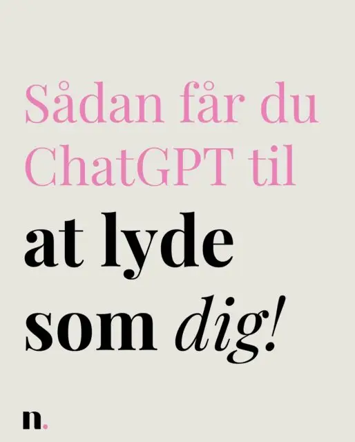 Kan du gennemskue en AI tekst? 👂🏻👀

Det kan du helt sikkert, hvis du bruger ChatGPT som idégenerator/sparringspartner 🤭

Det er noget med tankestreger (IKKE bindestreger!)

Noget med: “Det her er ikke bare xxx, det er xxx”

Tilføj selv til listen 🫠

Men der findes en måde at få ChatGPT til at lyde mindre som den selv, og mere som dig!

Ved hjælp af en ✨tone-of-voice-analyse✨ 

Sådan her kan du gøre det 👇🏼

❶ Find en masse tekst, du selv har skrevet, og som lyder præcis som dit brand. Det kan være tekst fra din hjemmeside, fra en brochue eller (åbenlyst) fra tidligere SoMe opslag. 

❷ Saml dine tekstuddrag i en prompt, og bed ChatGPT lave en tone-of-voice-analyse af dine tekster. 

❸ Kopiér analysen over i din “content til SoMe”-prompt (se tidligere opslag hvis du er i tvivl), og bed ChatGPT om at tage udgangspunkt i denne, når den skriver tekster.

🎉 Du har hermed åbnet op for næste level af din prompt-engineer karrierer!

Vil du vide præcis hvordan du får ChatGPT til at lave en tone-of-voice analyse af eksempelvis dine SoMe opslag? 

Skriv “🙏” i kommentarfeltet og vi kvitererer med skabelonen.

Disclaimer: ChatGPT giver dig ikke 1:1 det opslag du ønsker, men den kan helt sikkert hjælpe dig med at genererer nogle gode idéer. 

#onlinemarkedsføring #lokalmarkedsføring #småvirksomheder